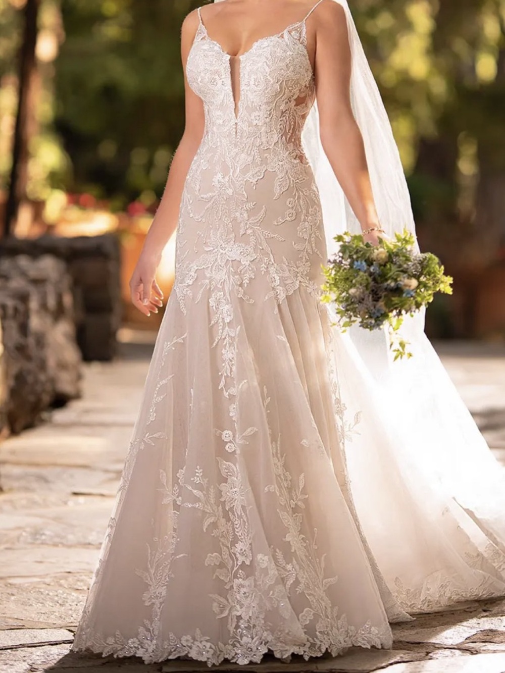 Essence of Australia SEXY BACKLESS MERMAID GOWN WITH PLUNGING NECKLINE D2770